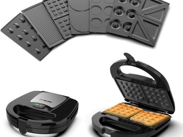 Nikai NGT727D 7 in 1 Sandwich & Multi Snack Maker 750W, 2 Slot Non-Stick 7-in-1 Interchangeable Plates for Grill, Toaster