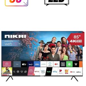 Nikai NIK85MEU4STN3 85 Inch UHD LED WebOS Smart Tv Platinum Series, Magic Remote, Cinema Screen Design 4K Ultra HDR, Dolby Audio