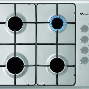 Veneto H3X66G4VE.VN Gas Hob, Silver, 60 cm