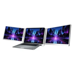 Powerology PDSLM14 Dual Screen Portable Monitor - Silver