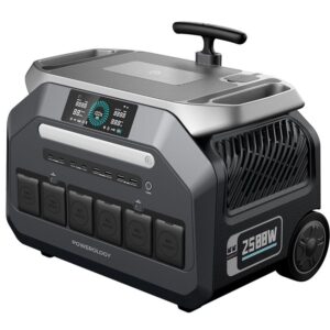 Powerology PPBCHA86 640000mAh Solar Portable Generator - Black | Power Station