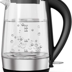 Lepresso LPRGKTBK 360 Transparent Quick-Boil Glass Kettle Black