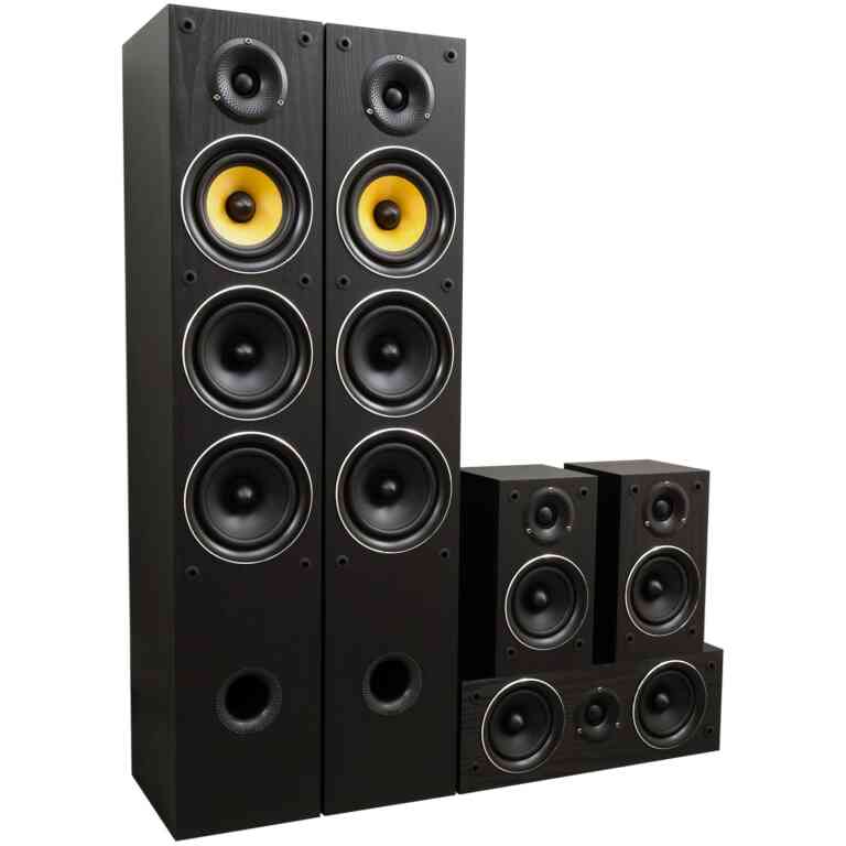 TAGA TAV-506 V.2 5.0 Speaker Set Floor/Ctr/Surround Black