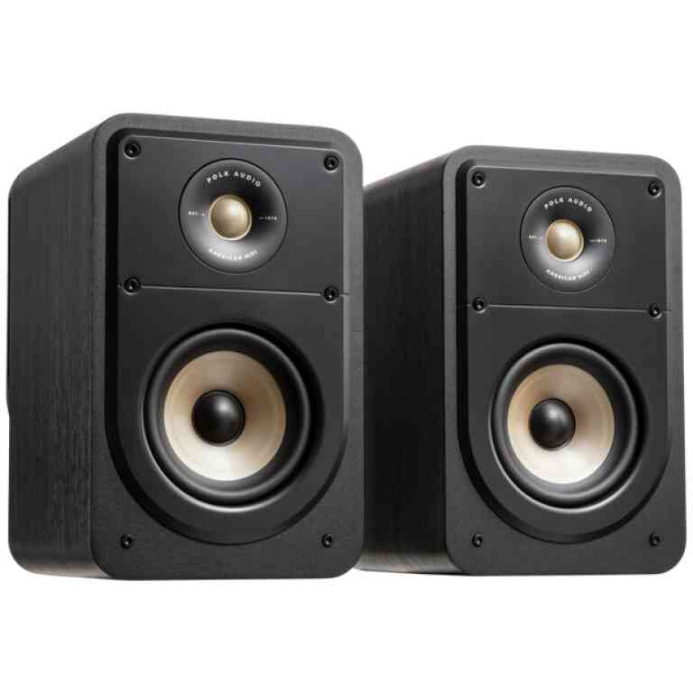 Polk Audio SIGS15ELBK Signature Elite ES15 Compact Bookshelf Speakers Pair - Black