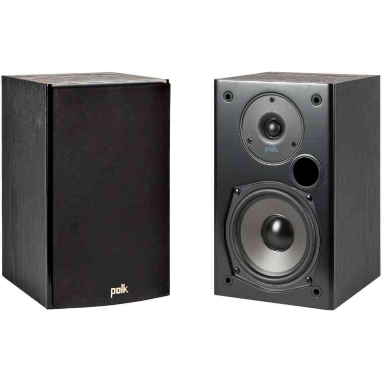 Polk Audio T15 Premium Bookshelf Speakers Pair - Black