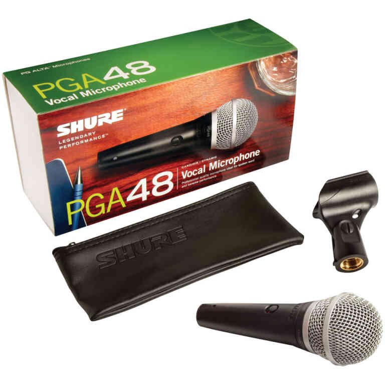 Shure PGA48-QTR-E Dynamic Vocal Microphone - Handheld Mic with 15ft QTR-XLR