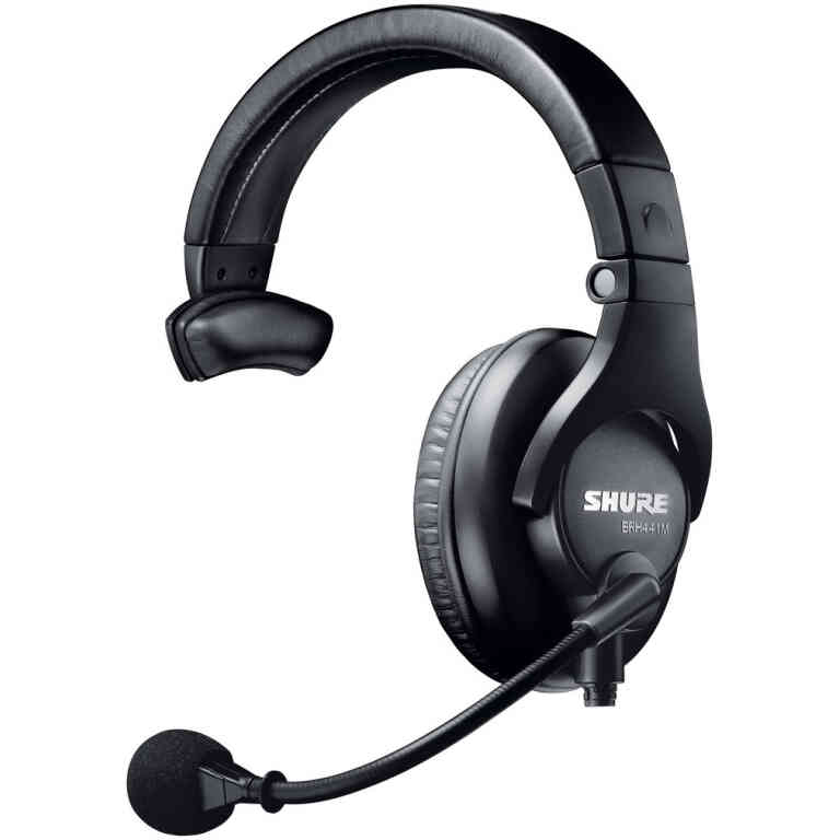Shure BRH441M-LC Single-Ear Professional Headphone with Built-In Mic