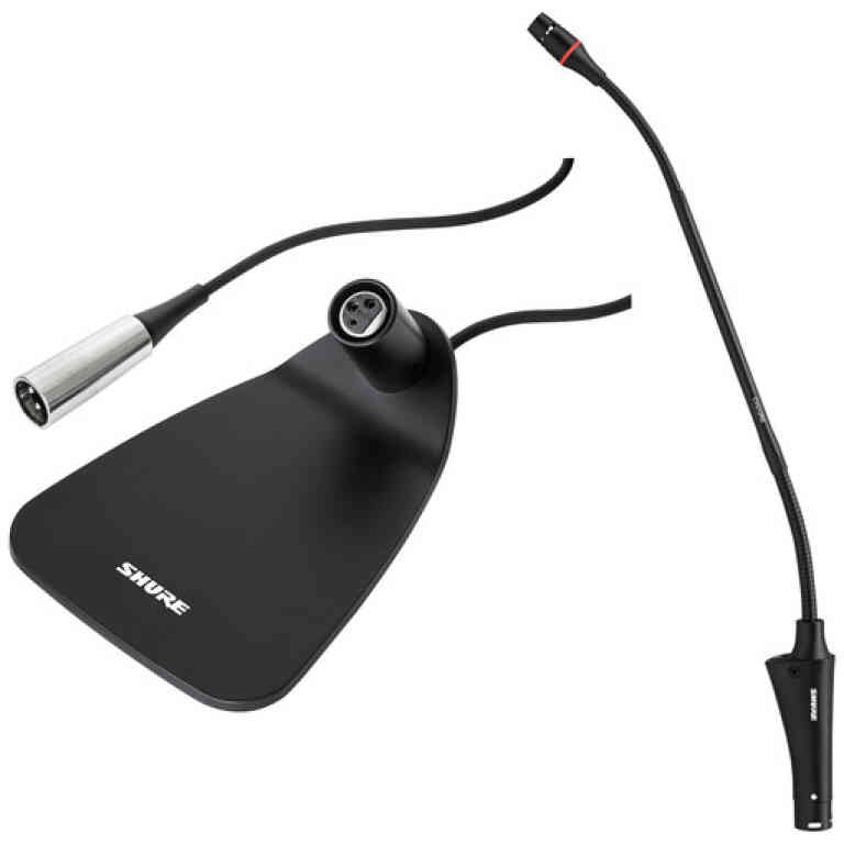 Shure CVG12S-B/C 12" Gooseneck Mic with On/Off Switch & LED, Black