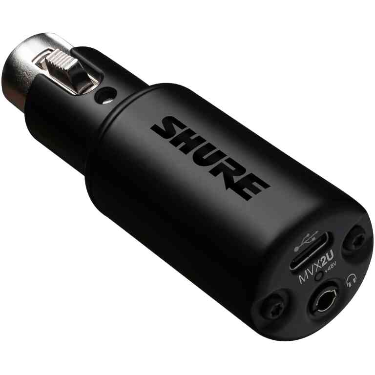Shure MVX2U MOTIV XLR to USB Adapter - Studio Quality Interface for USB Recording