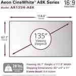 Elite AR135H-A8K Aeon Acoustic CineWhite A8K Fixed Frame Screen