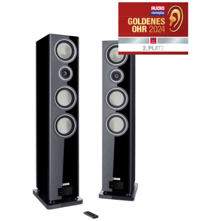 Canton Smart Townus 8 Floorstanding Speakers Pair - Black High-Gloss