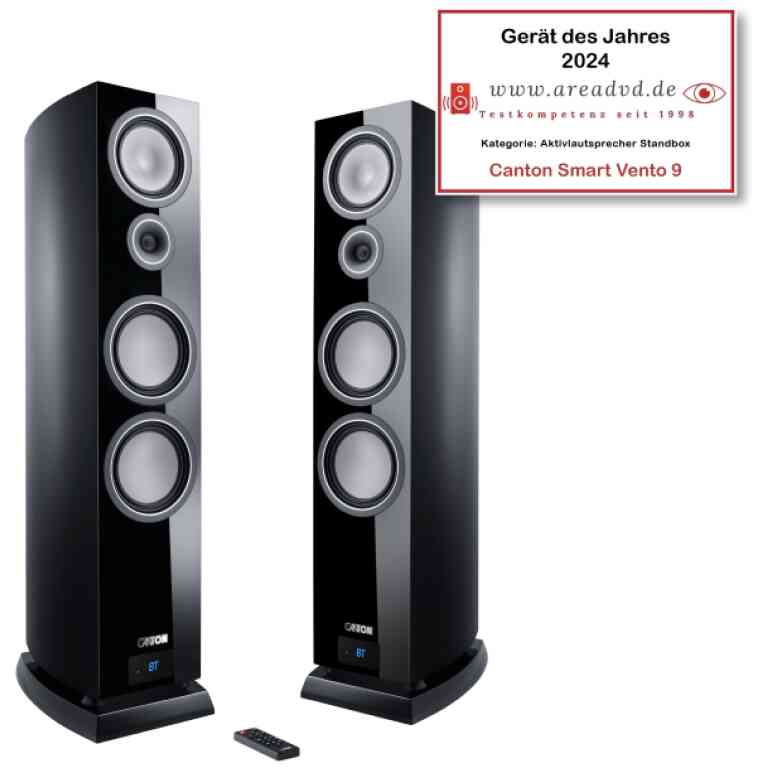 Canton Smart Vento 9 S2 Floorstanding Speakers Pair - Black High-Gloss