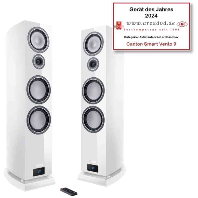 Canton Smart Vento 9 S2 Floorstanding Speakers Pair - White High-Gloss
