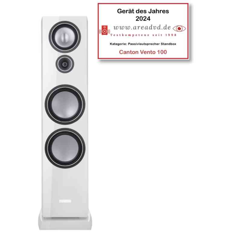 Canton Vento 100 Floorstanding Speaker Pair - White High-Gloss