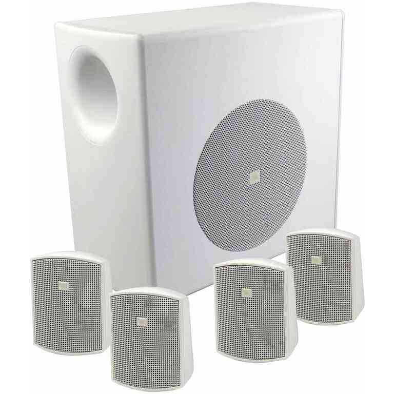 JBL C50PACK Packaged Surface-Mount Subwoofer-Satellite Loudspeaker System - White