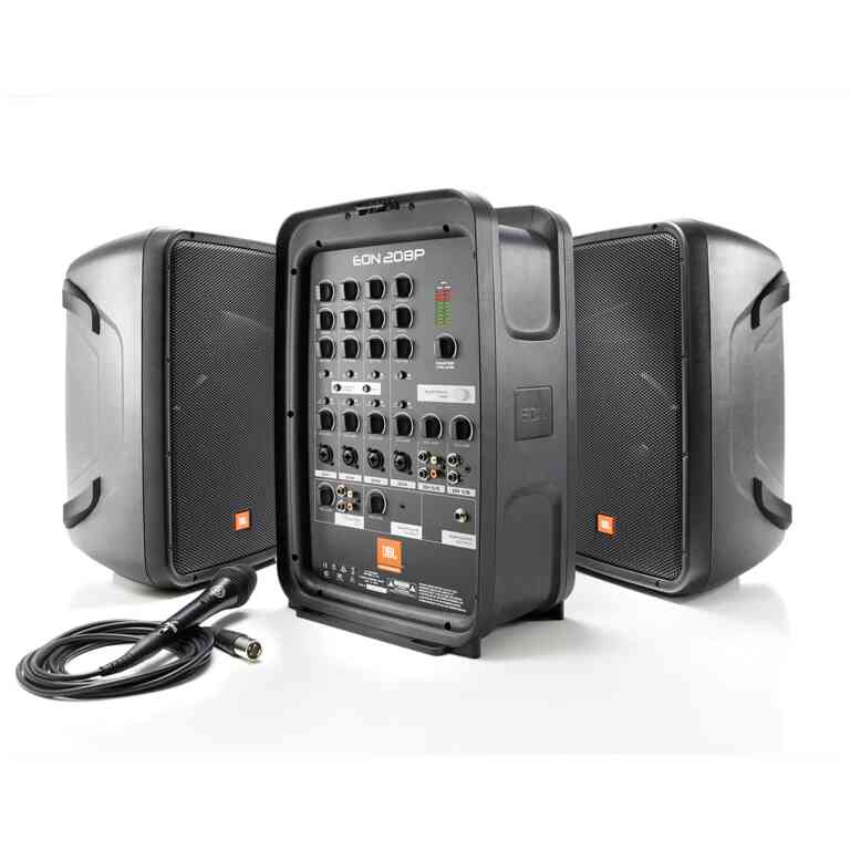 JBL EON208P Packaged 8" 2-Way PA with Powered 8-Channel Mixer and Bluetooth