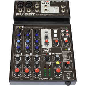 Peavey PV 6 BT 6 Channel Compact Mixer with Bluetooth