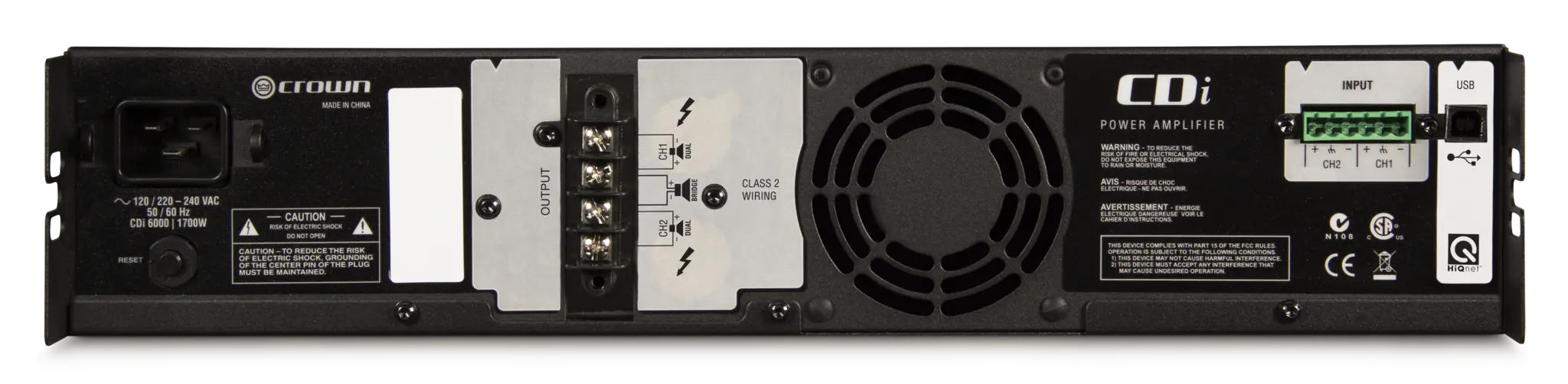 Crown NCDI6000E60 CDi 6000 Two-channel, 2100W @ 4?, 70V/140V Power Amplifier Crown NCDI6000E60 CDi 6000 Two-channel, 2100W @ 4?, 70V/140V Power Amplifier