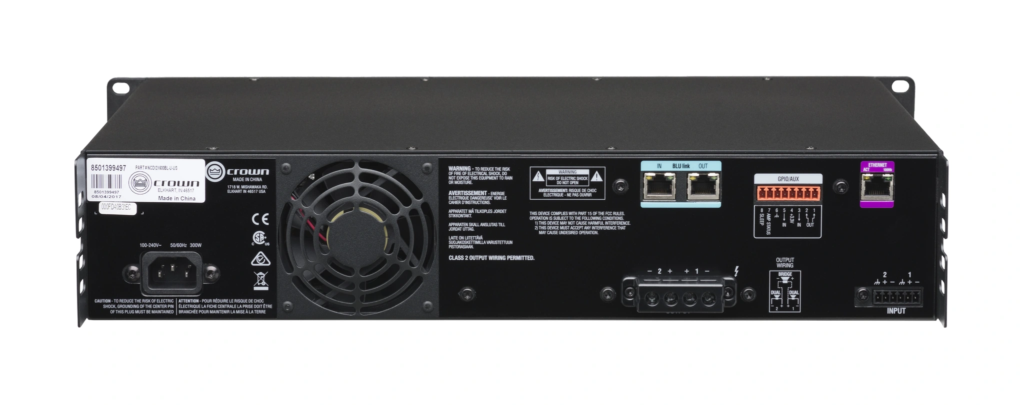 Crown NCDI2X600BL-U-UK CDi 2|600BL Analog + BLU link input, 2 channel Amplifier