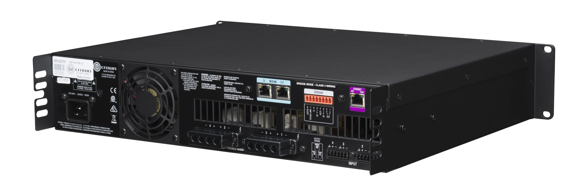 Crown NCDI4X12BL-U-UK CDi 4|1200BL Analog + BLU link input, 4 channel Amplifier
