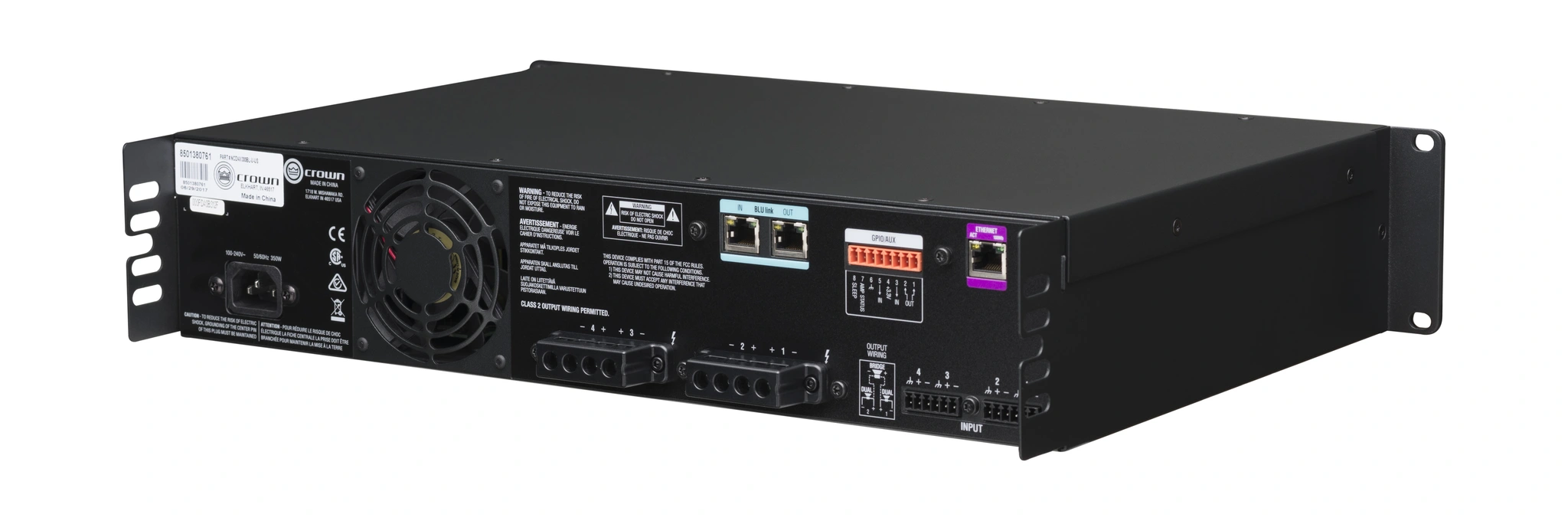 Crown NCDI4X300BL-U-UK CDi 4|300BL Analog + BLU link input, 4 channel Amplifier