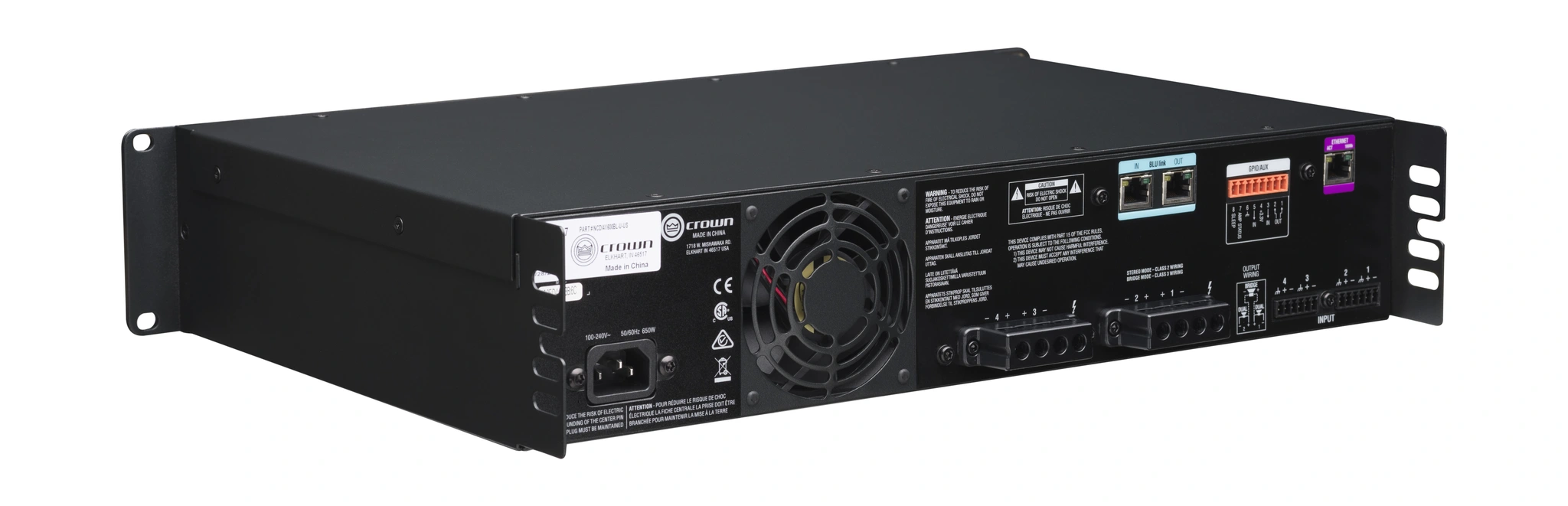 Crown NCDI4X600BL-U-UK CDi 4|600BL Analog + BLU link input, 4 channel Amplifier