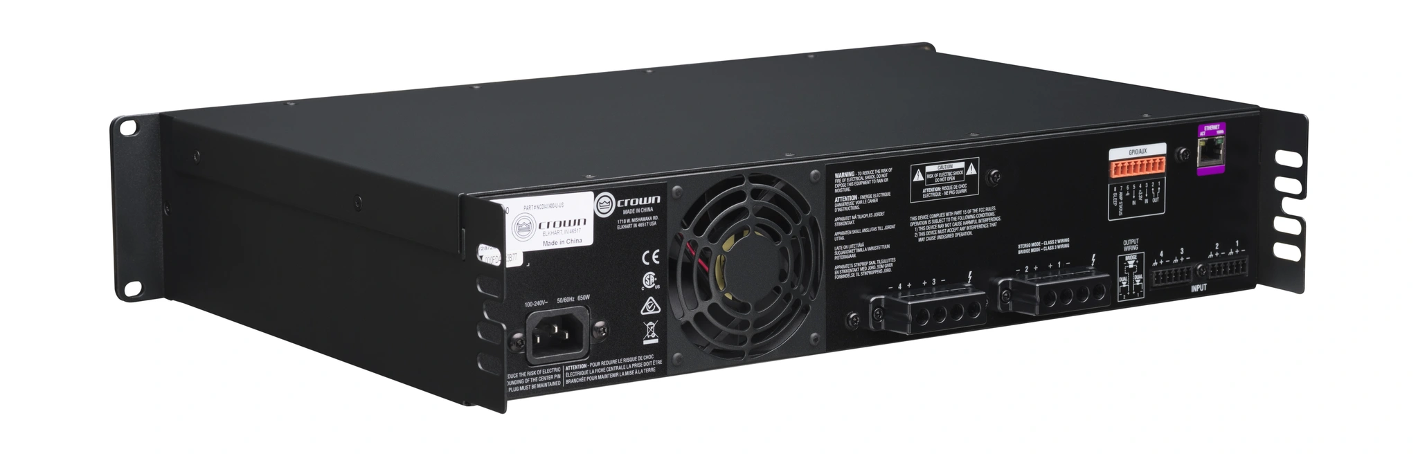 Crown NCDI4X600-U-UK CDi 4|600 Analog input, 4 channel Amplifier