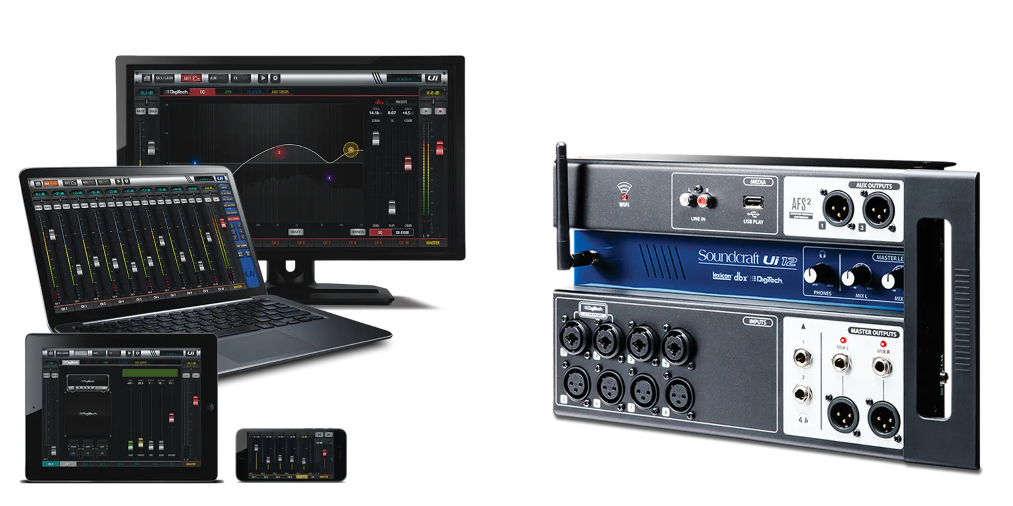 Soundcraft Ui12 12-channel Digital Mixer With Wireless Control Soundcraft Ui12 12-channel Digital Mixer With Wireless Control