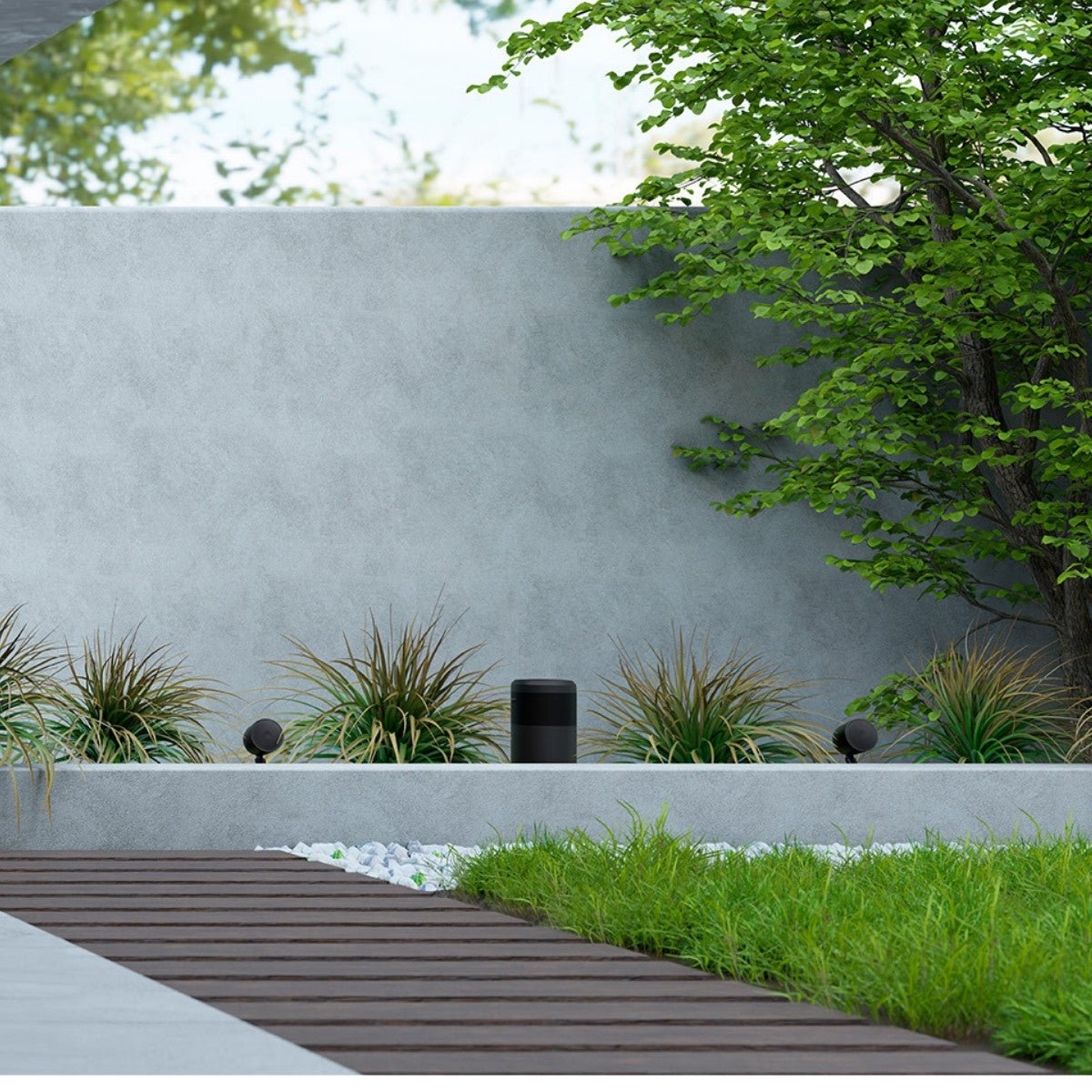 KEF Landscape P4Q Outdoor Speaker and Amplifier System Set